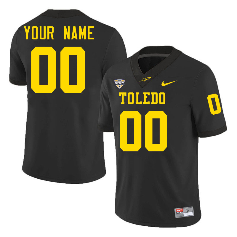 Custom Toledo Rockets Name And Number Football Jersey-Black